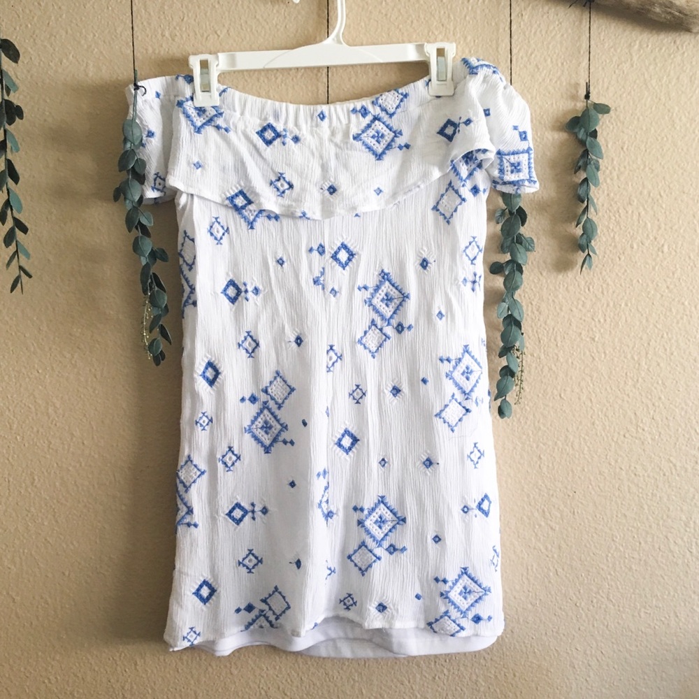 Charlotte Russe | Off Shoulder Embroidered Tunic